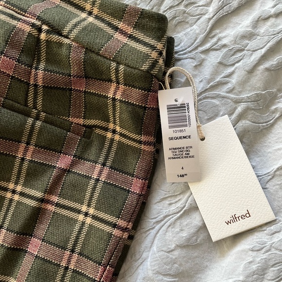 NWT Aritzia Wilfred Sequence Pant in Green Plaid - Picture 5 of 10